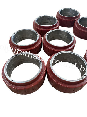 Yellow Pu Coating Roller Poly Wheels High Hardness Custom Service