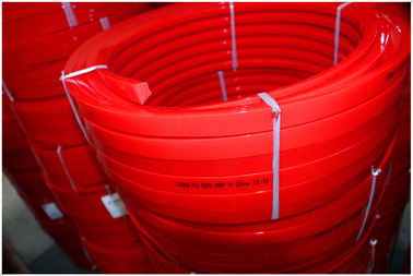 Red Transmission Polyurethane Flat Belt Low Compression Set Industry Textile Machines