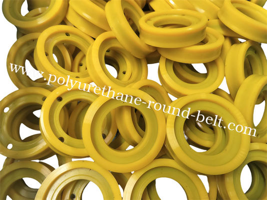 Yellow Pu Coating Roller Poly Wheels High Hardness Custom Service