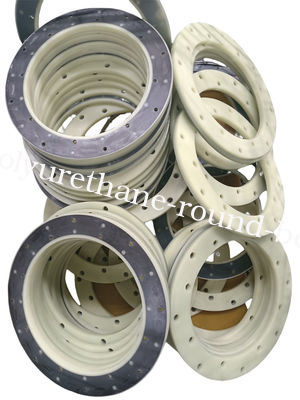 Yellow Pu Coating Roller Poly Wheels High Hardness Custom Service
