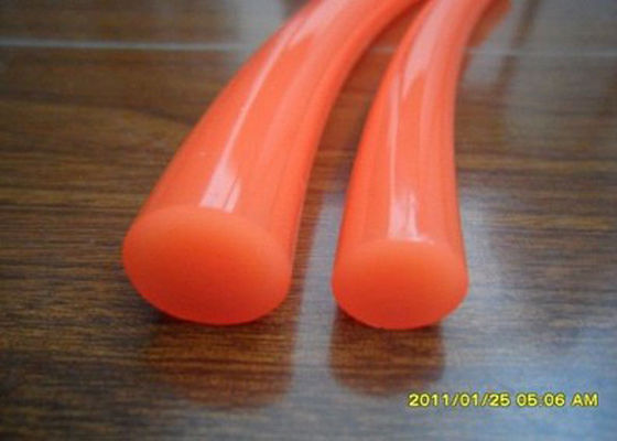 Diameter 12mm Orange Urethane Round Belt Surface Smooth cord reinforced